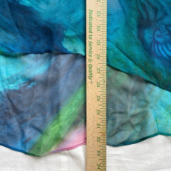 Soft Surroundings Sheer Silk Colorful Print Women's Top Size XL Boho Oversize - Picture 8 of 8